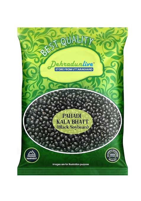 Dehradun Live - Pahadi Kala Bhatt/Black Soyabean/Black Bhatt Ki Dal/Black Beans/High Protein Soyabean/Unpolished Healthy & Tasty 950Gms