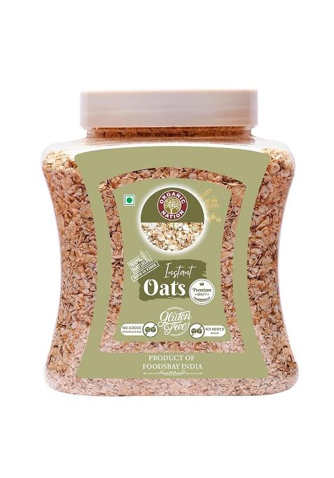Organic Nation Instant Oats 600G | Whole Grain | High Protein & Fibre | Gluten-Free | Healthy Breakfast | Ideal For Overnight Oats, Smoothies & Baking | Vegan & Natural