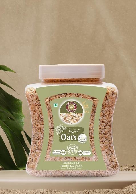 Organic Nation Instant Oats 600G | Whole Grain | High Protein & Fibre | Gluten-Free | Healthy Breakfast | Ideal For Overnight Oats, Smoothies & Baking | Vegan & Natural