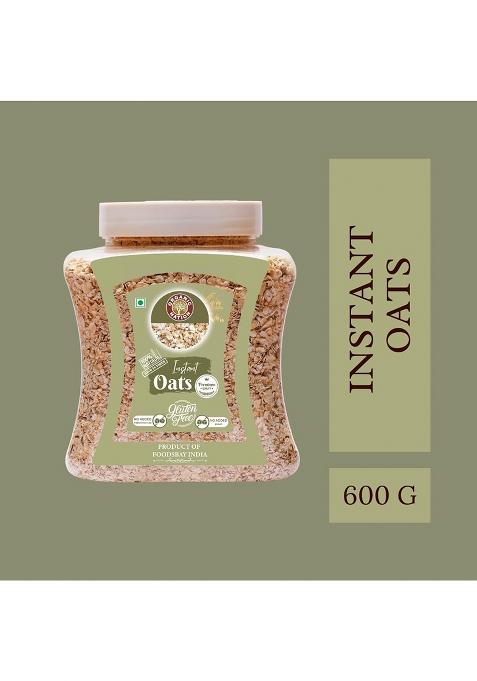 Organic Nation Instant Oats 600G | Whole Grain | High Protein & Fibre | Gluten-Free | Healthy Breakfast | Ideal For Overnight Oats, Smoothies & Baking | Vegan & Natural