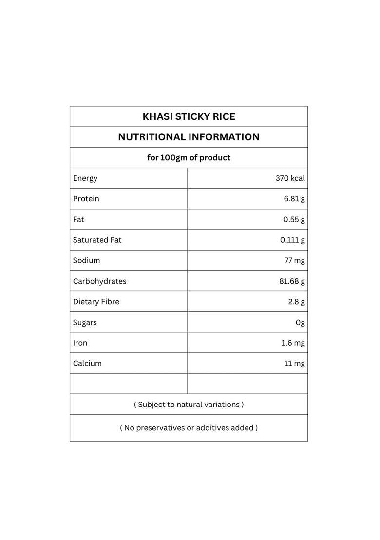 Ikai Natural Khasi Sticky Rice 500Gm Unpolished Traditional Rice From Meghalaya | Heritage Supergrain Naturally Grown - Indya