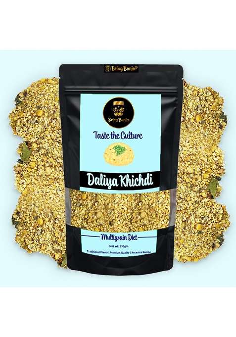 Being Bania Premium Multigrain Daliya With No Wheat | 100% Natural | High Fiber With Rolled Oats Sorghum And 8+ Grains | Healthy Dalia Khichdi | Diet Food, 210 Gram