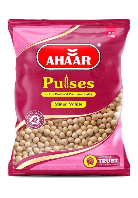 Ahaar Premium Nutritious Matar White/Peas 500 G