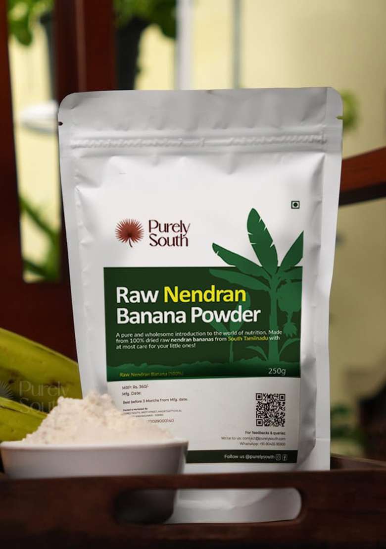 Purely South Raw Banana Powder | Raw Nendran Banana Powder | No Sugar And No Preservatives | 250G - Indya