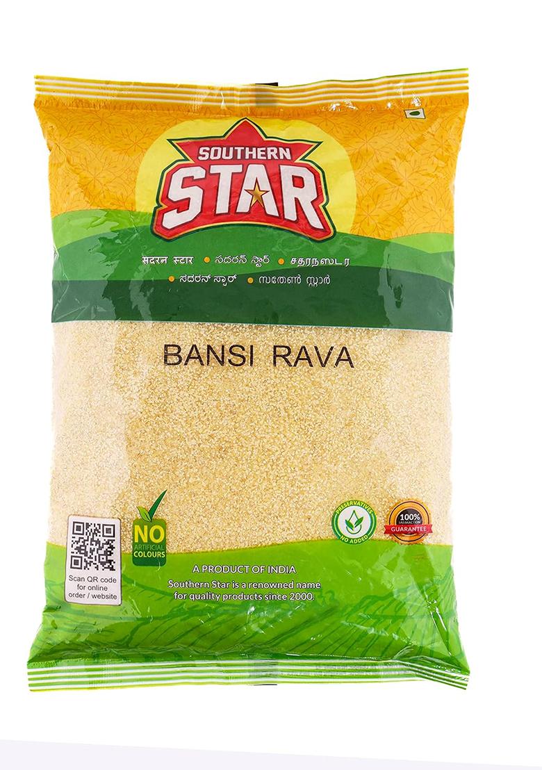 Southern Star Bansi Rava/Rawa (Sooji/Suji) 900G | Daradara Rava | Korakara Ravai Premium Coarse Semolina For Upma, Rava Idli, Halwa & Dosa For Indian Breakfast | Organic & Stone-Free Durum Wheat Sooji