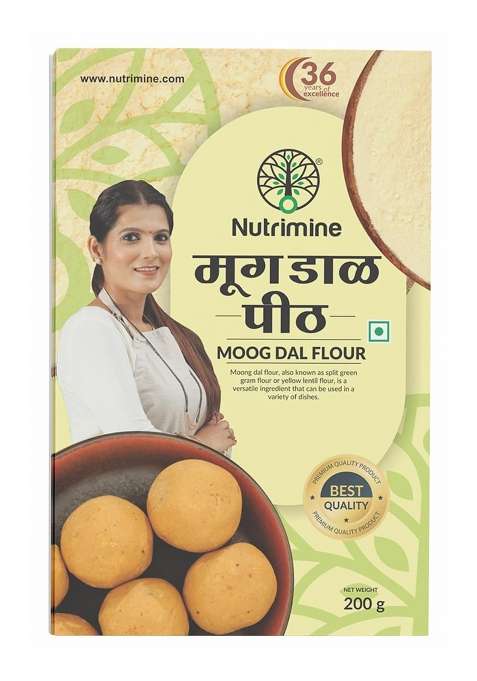 Nutrimine Moong Dal Flour 200G | Ready Flour | No Artificial Flavours, Colours & Preservatives (200G Pack Of 1)