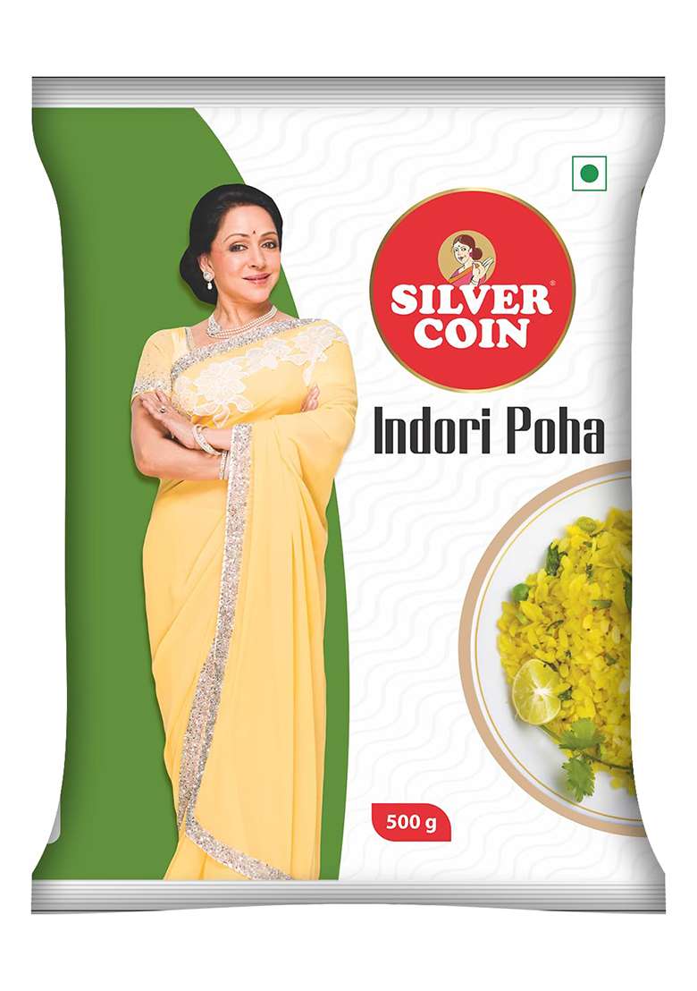 Silver Coin Indori Poha 500Gm(Pack Of 4) - Indya