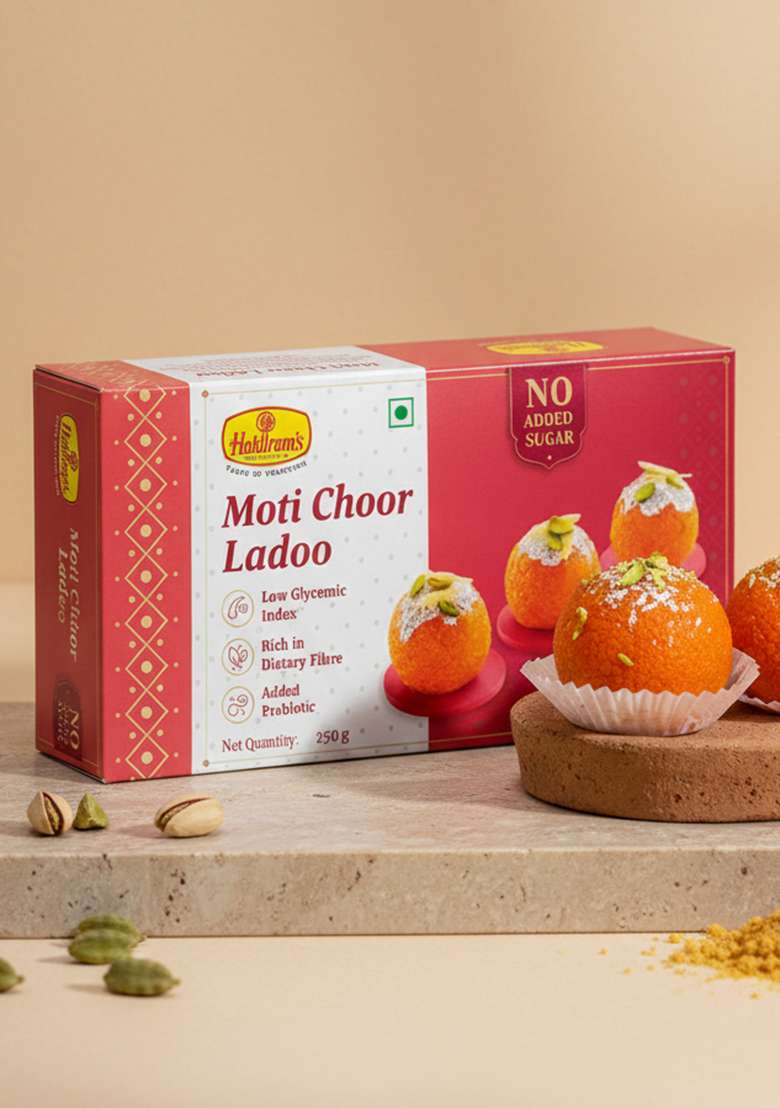 Haldirams Moti Choor Ladoo -No Added Sugar (250 G) - Indya