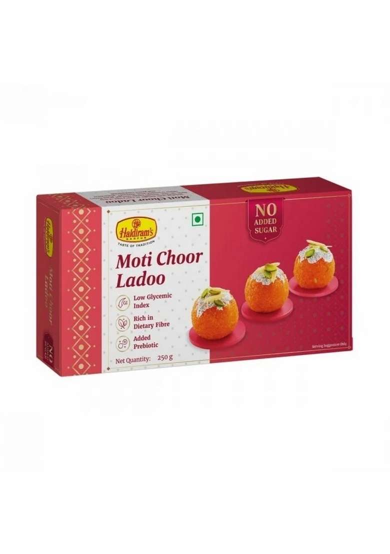 Haldirams Moti Choor Ladoo -No Added Sugar (250 G) - Indya