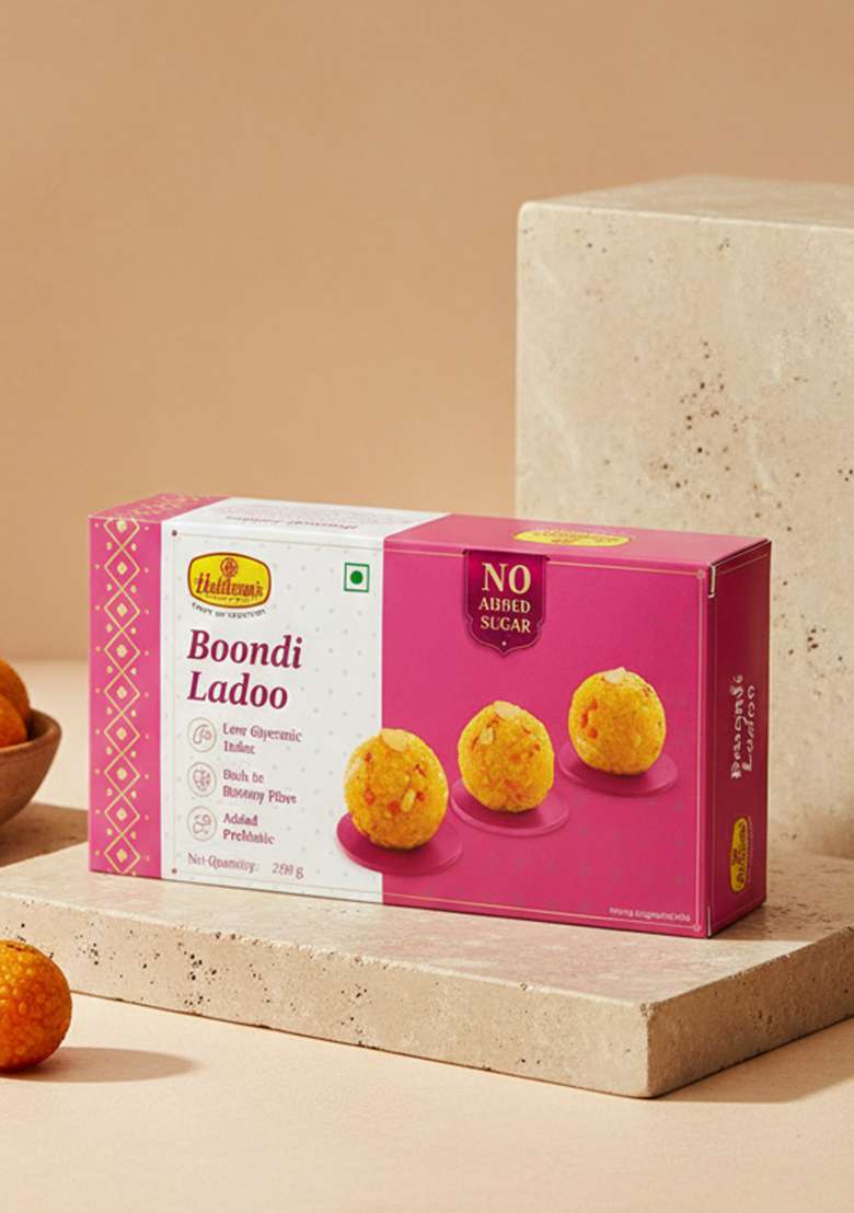 Haldirams Boondi Ladoo-No Added Sugar (250 G) - Indya