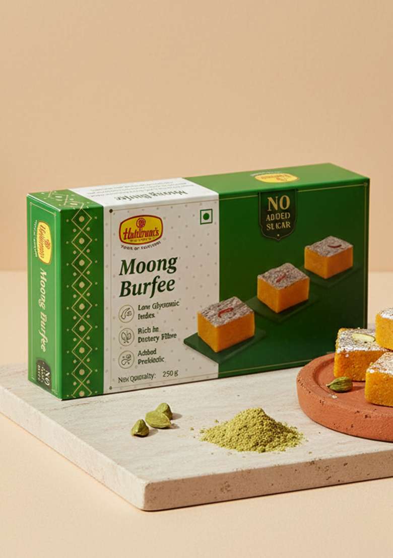 Haldirams Moong Burfee -No Added Sugar (250 G) - Indya