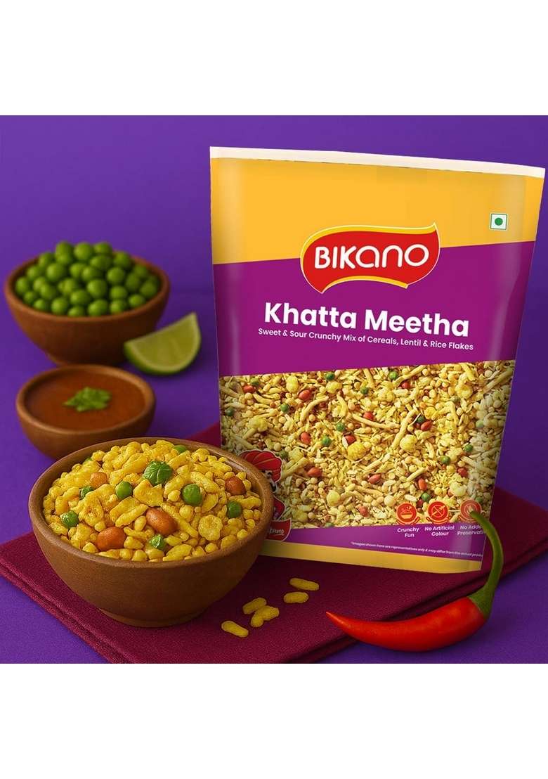 Bikano Khatta Meetha Namkeen – Crunchy & Tasty Mixture | 1kg Pack - Indya