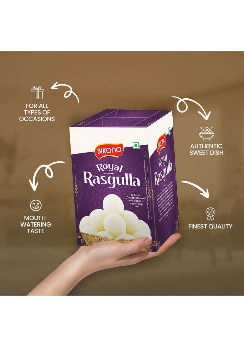 Bikano Royal Rasgulla – Authentic Indian Sweet Delicacy | 1 kg Pack - Indya