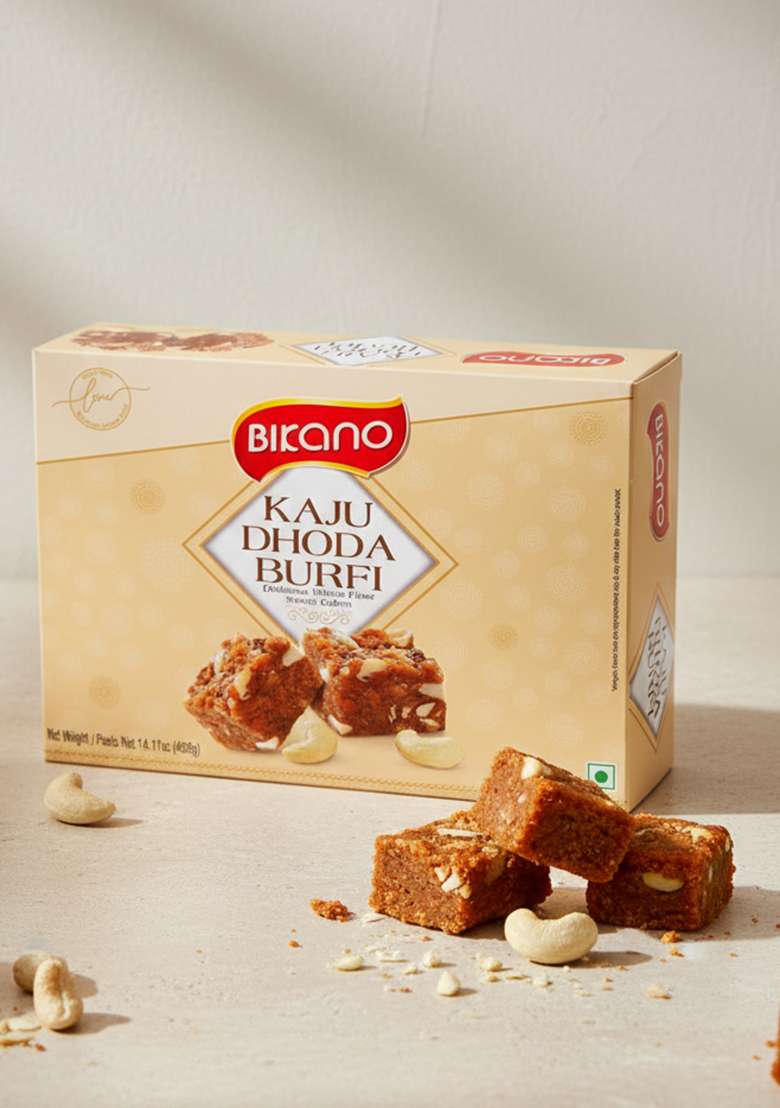 Bikano Kaju Dhoda Burfi – Cashew Coconut Indian Sweet | 400g - Indya