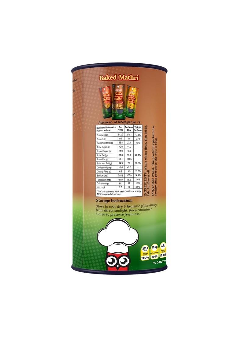 Healthy Master Baked Wheat Mathri (Flax Seed) – 100% Wheat Healthy Snack | 250g