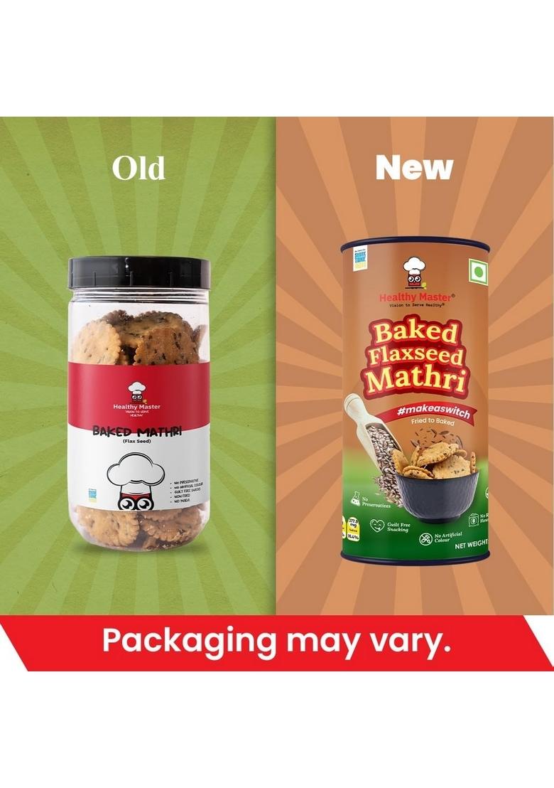 Healthy Master Baked Wheat Mathri (Flax Seed) – 100% Wheat Healthy Snack | 250g