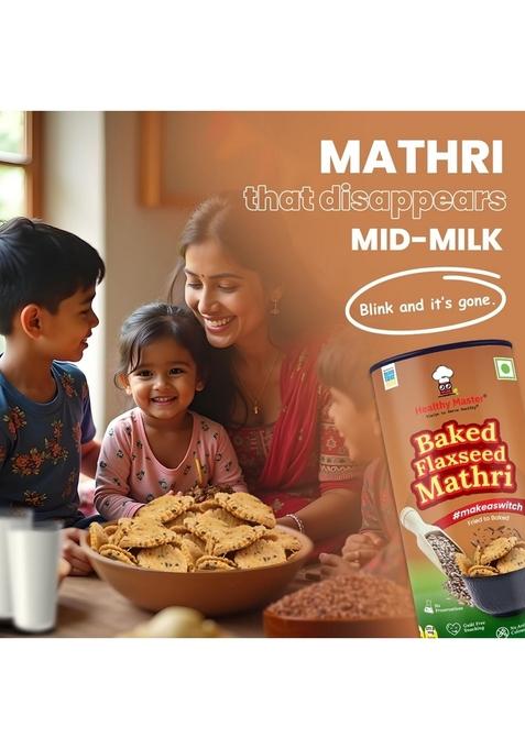 Healthy Master Baked Wheat Mathri (Flax Seed) – 100% Wheat Healthy Snack | 250g