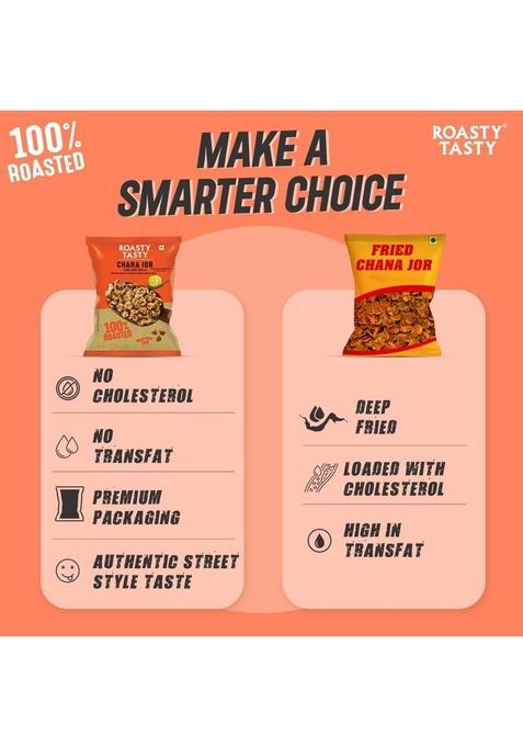 Roasty Tasty Roasted Chana Jor Lime & Chilli – High-Protein Diet Namkeen | 200g