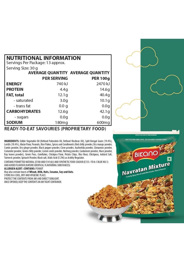 Bikano Navratan Mixture – Spicy & Crunchy Namkeen | 400g + 25% Extra