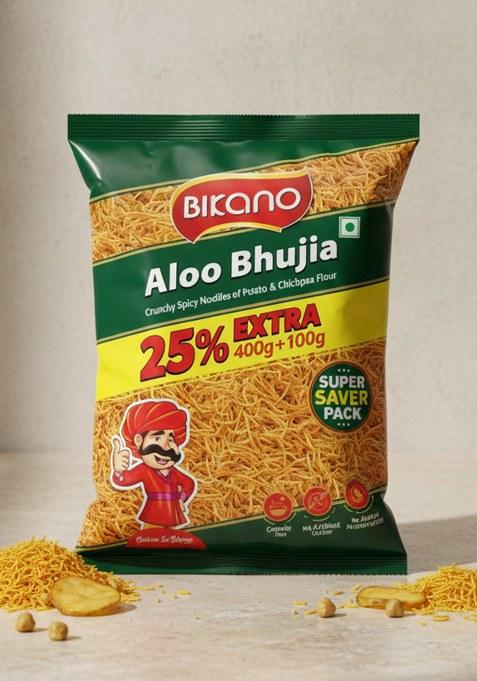 Bikano Aloo Bhujia – Crunchy Classic Namkeen | 400g + 25% Extra