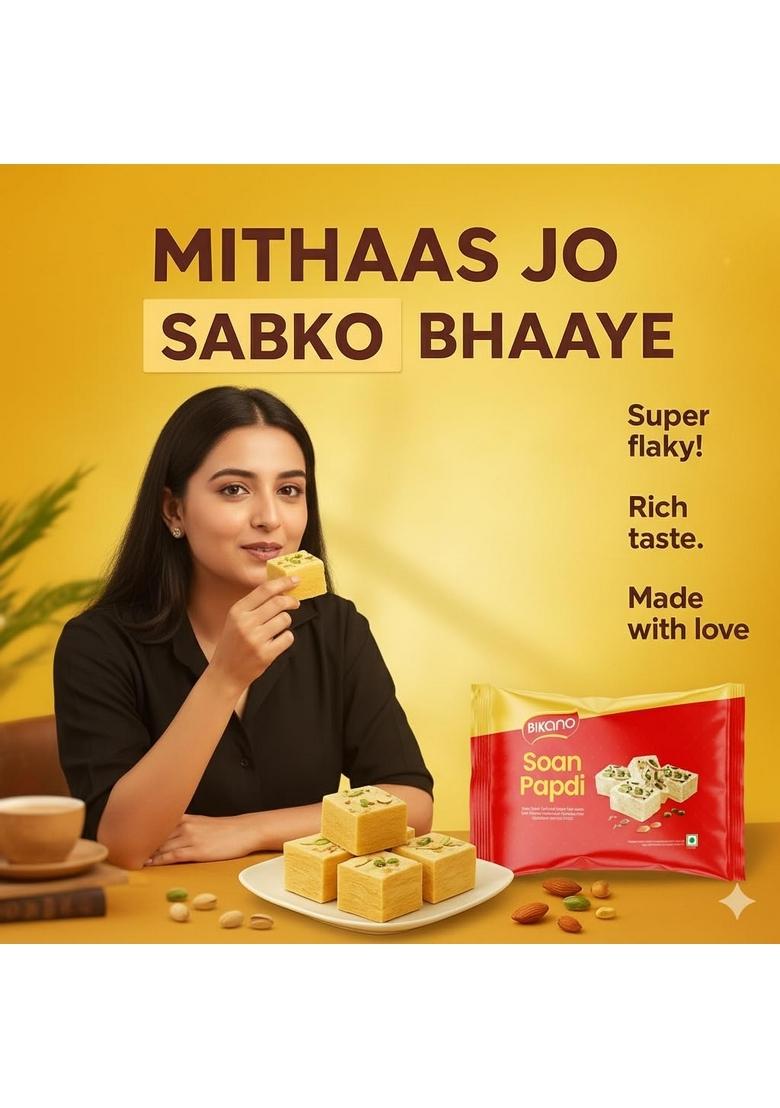 Bikano Soan Papdi – Soft & Flaky Indian Sweet | 400g