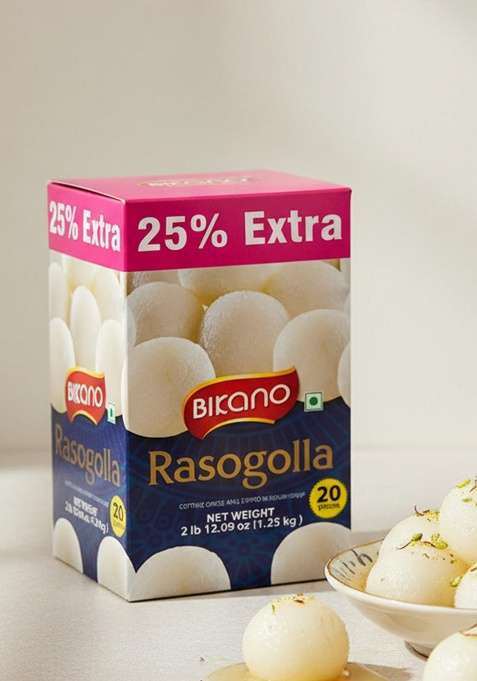 Bikano Rasogolla, 1kg (with 25% Extra)