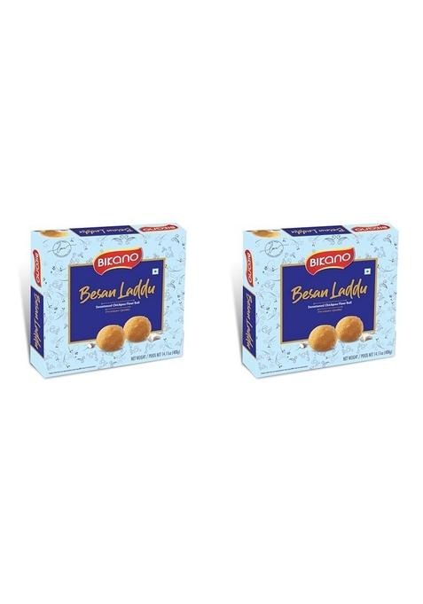 Bikano Besan Laddu Spl, 400 gram box (Pack of 2)
