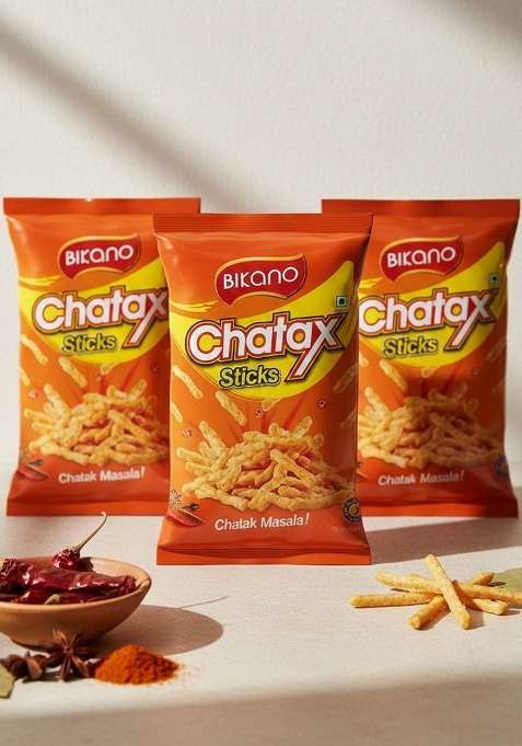 Bikano Chatax Masala Sticks – Spicy Crunchy Snack | 100g (Pack of 8)