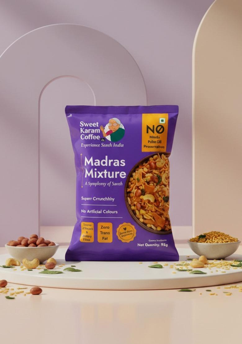 Sweet Karam Coffee Special Madras Mixture – Authentic South Indian Snack | 95grams
