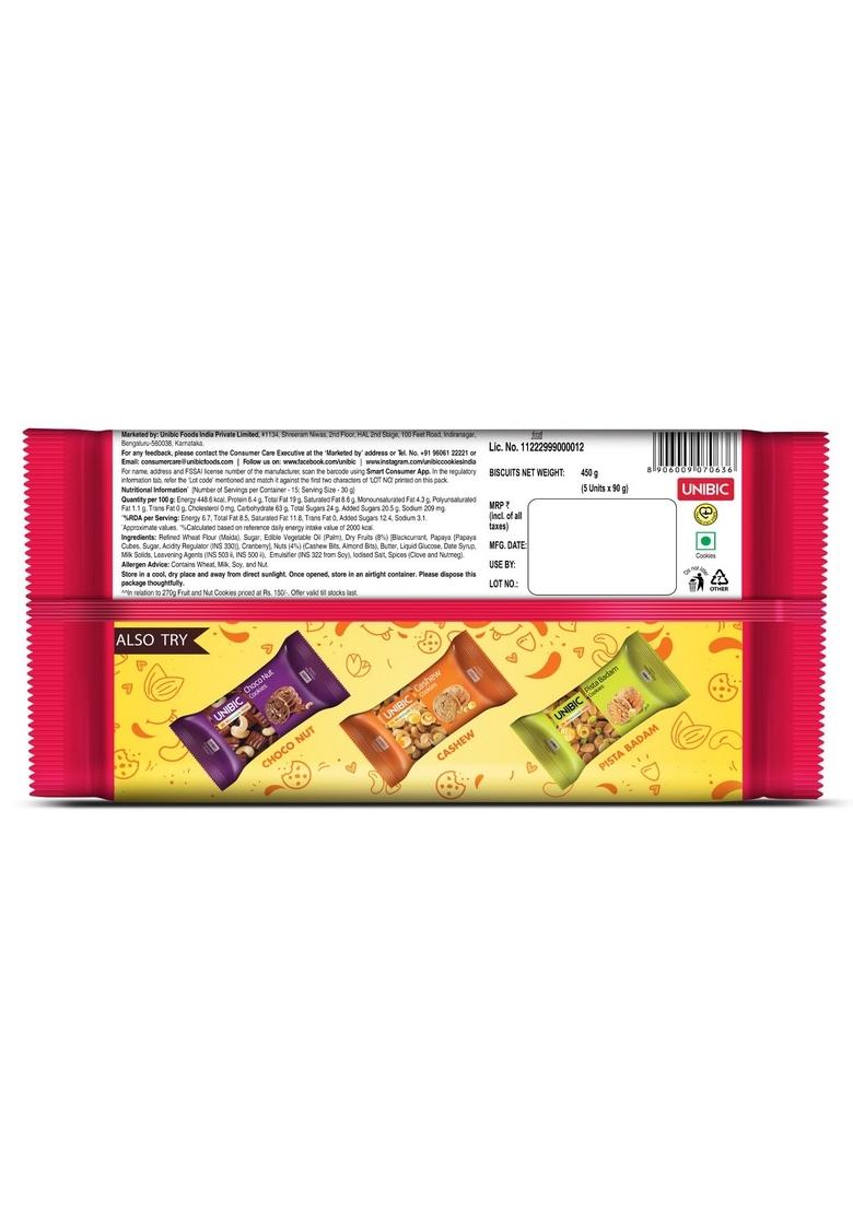 Unibic Fruit & Nut Cookies – Crunchy Fruit Biscuits | 450/500 g