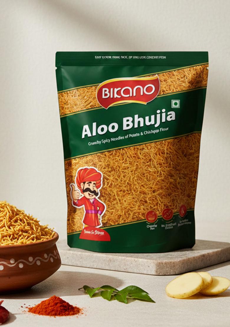 Bikano Aloo Bhujia – Crunchy Classic Indian Namkeen | 1kg Pack