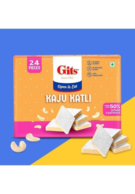 Gits Kaju Katli – Premium Cashew Barfi Gift Box | 250 Gm (24 Pieces)