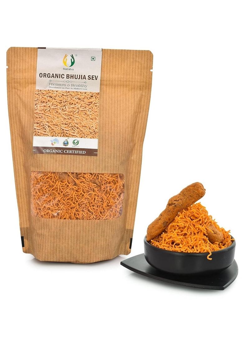 Matratva Organic Bhujia Sev Namkeen – Bikaneri Sev Snack | 500 gm