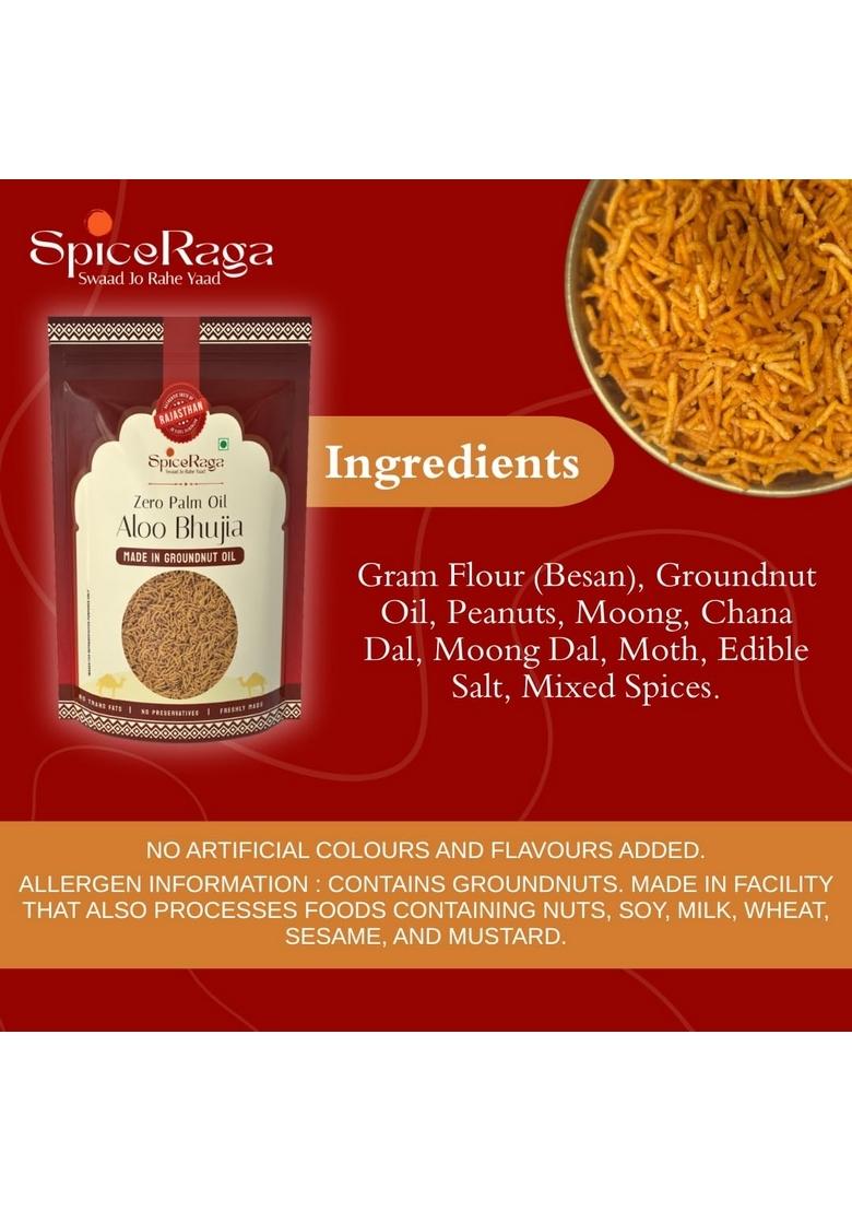 Spiceraga Aloo Bhujia – Pure Groundnut Oil Spicy Snack | Pack of 5 (160g Each)