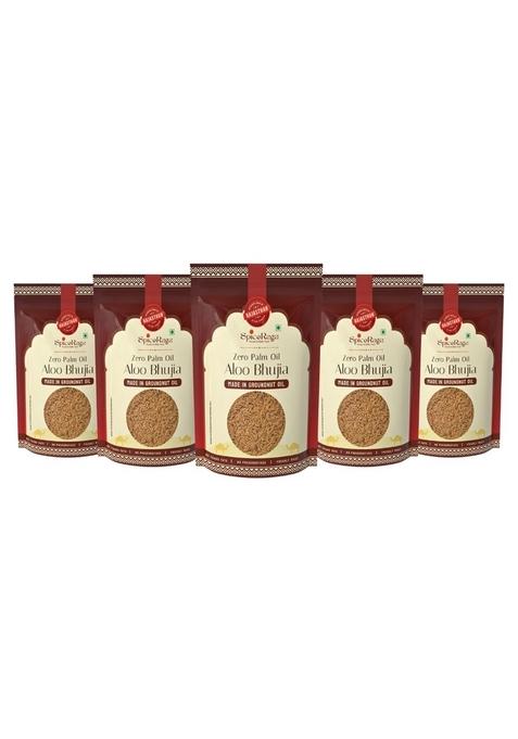 Spiceraga Aloo Bhujia – Pure Groundnut Oil Spicy Snack | Pack of 5 (160g Each)