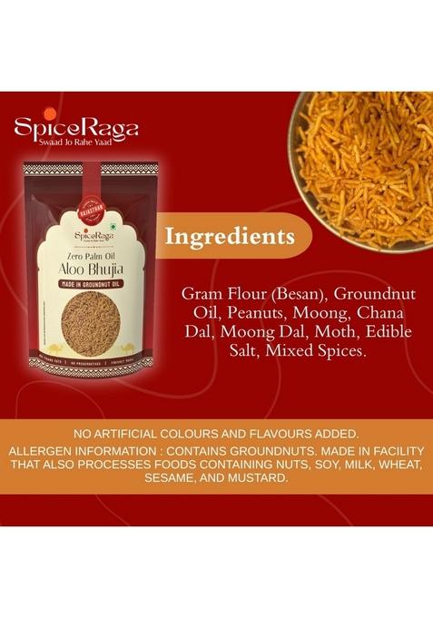 Spiceraga Aloo Bhujia – Pure Groundnut Oil Spicy Snack | Pack of 5 (160g Each)