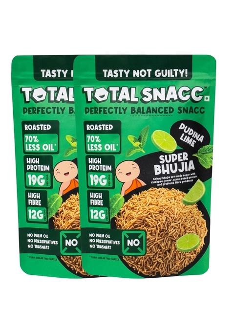Total Snacc Super Bhujia Pudina Lime – Roasted High-Protein Snack | 125g x 2