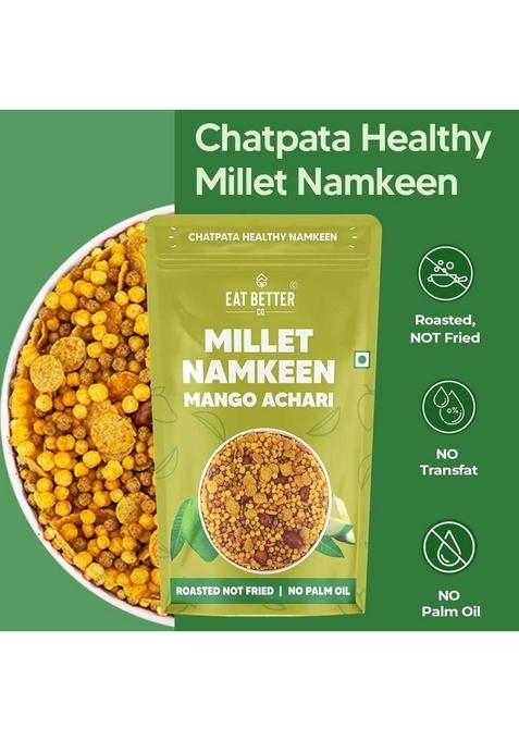 Eat Better Co Millet Namkeen Mango Achari Chatpata – Roasted Healthy Snack | Pack of Two (200g)