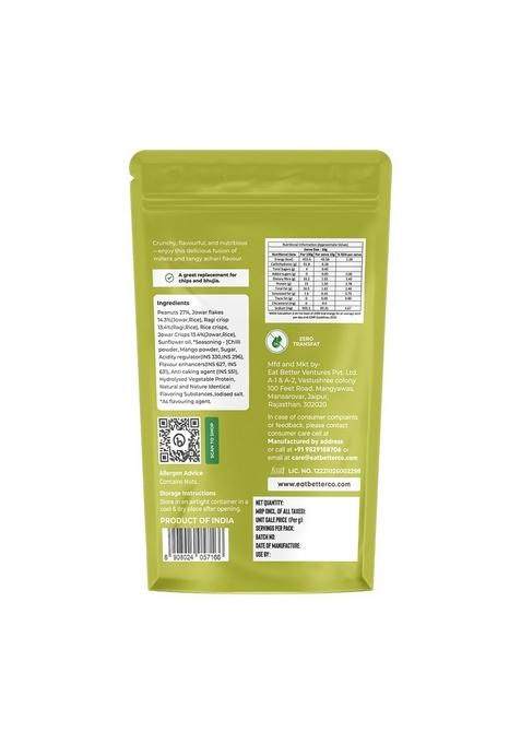 Eat Better Co Millet Namkeen Mango Achari Chatpata – Roasted Healthy Snack | Pack of Two (200g)