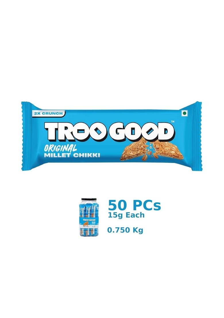 Troogood Millet Chikki – High-Fibre Jaggery Millet Bars | 750g (50 Pcs)