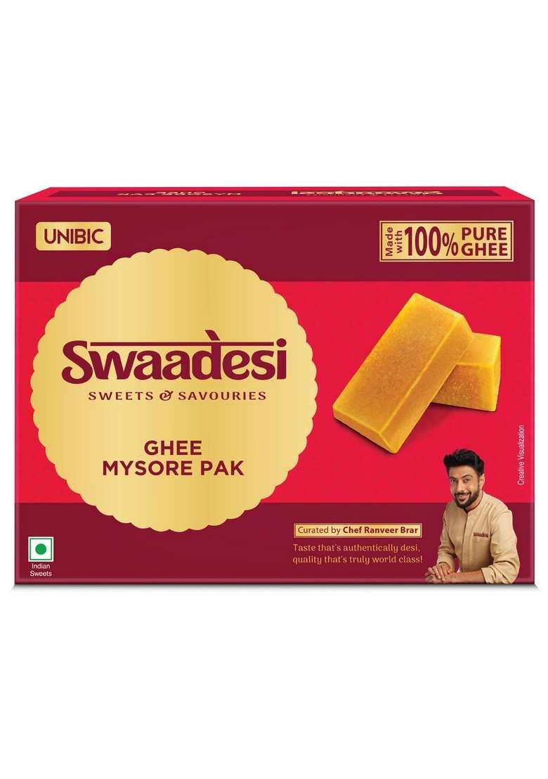 Unibic Swaadesi Premium Mysore Pak – Pure Ghee Traditional Sweet | 180 g - Indya