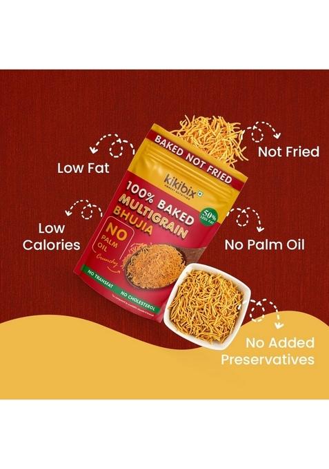 Kikibix Baked Multigrain Bhujia Namkeen – Healthy Low-Fat High-Protein Snack | Pack of 2