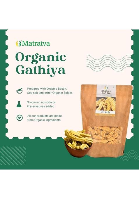 Matratva Premium Soft Organic Gathiya Namkeen – Organic Besan Snack | 250g