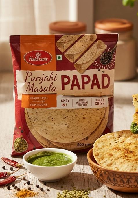 Haldiram'S Delhi Punjabi Masala Papad, 200 gram
