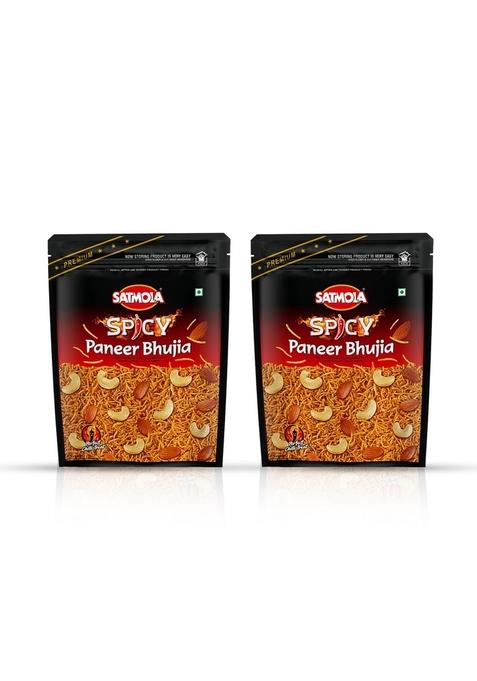 Satmola Spicy Paneer Bhujia Namkeen | Spicy Teatime Bhujia | 300gm (Pack of 2)