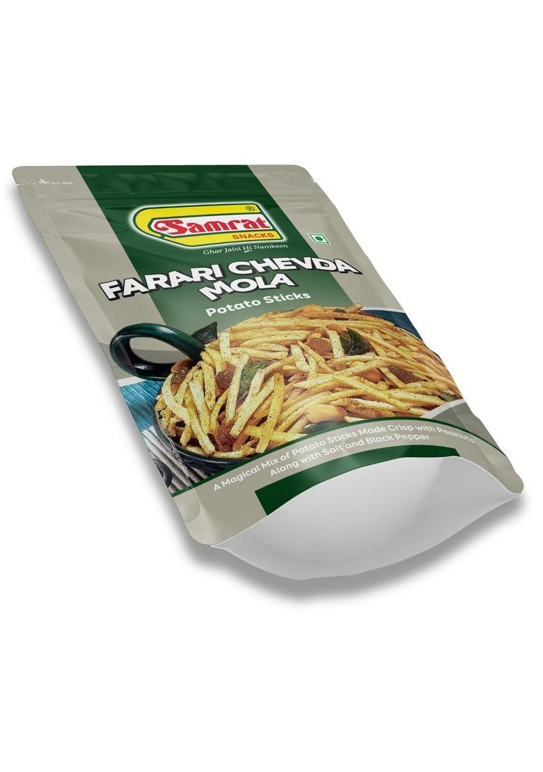 Samrat Farari Chevda Mola Potato Sticks Namkeen – Crunchy Fasting Snack | 500g