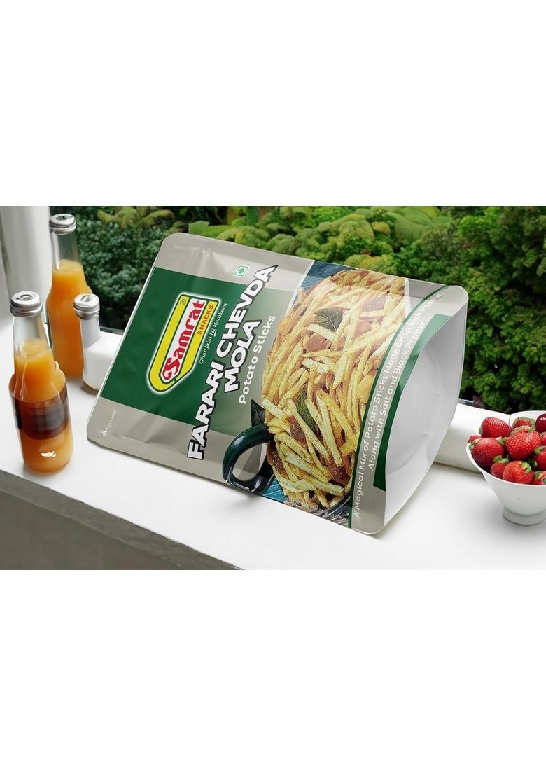 Samrat Farari Chevda Mola Potato Sticks Namkeen – Crunchy Fasting Snack | 500g