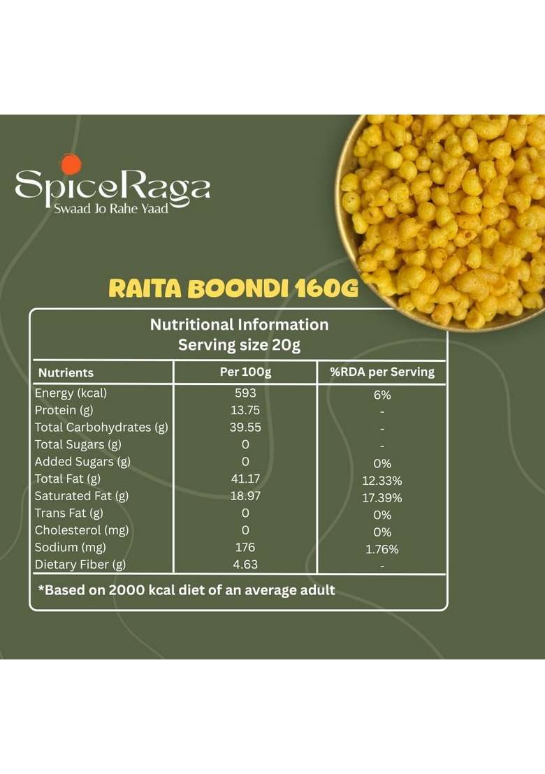 Spiceraga Raita Boondi – Crunchy Healthy Boondi | 800g (160g x 5) - Indya