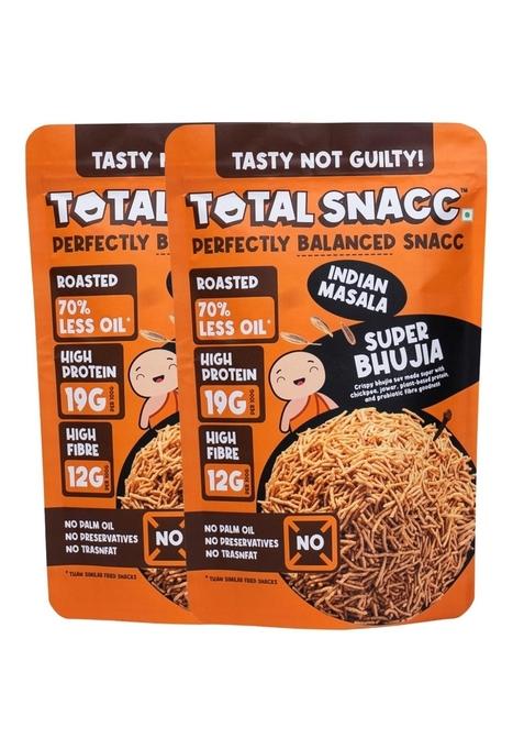 Total Snacc Super Bhujia Indian Masala – Roasted High-Protein Snack | 125g x 2
