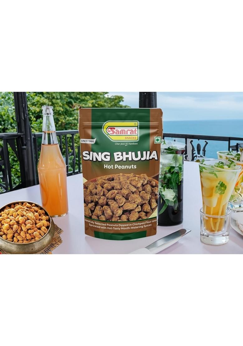 Samrat Sing Bhujia Masala Peanuts – Tangy & Crispy Snack | Pack of 2 (400G x 2)